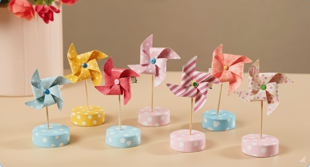 Fun Variations for Kids Fun variations of pinwheel hair clips for kids.