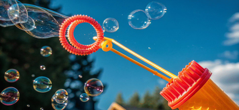 Orange and yellow bubble wand.