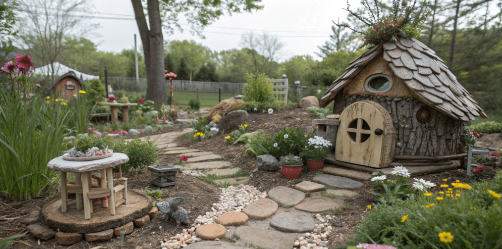 Fairy Gardens A whimsical fairy garden showcasing nature crafts and creativity.