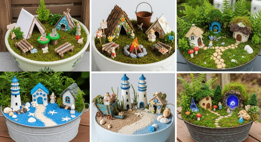 Inspiring Fairy Village Themes Inspiring themes for fairy villages, showcasing different designs.