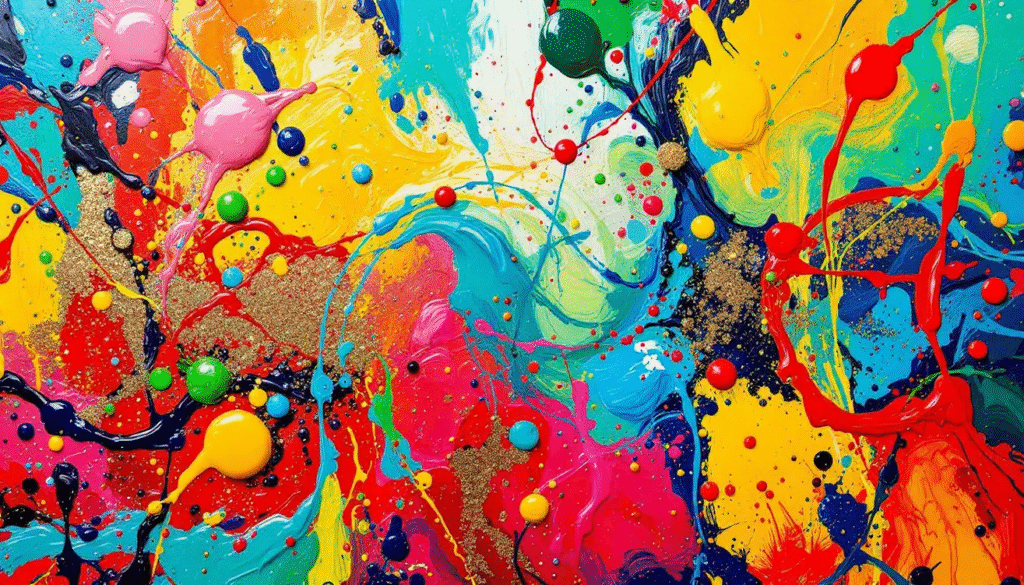 Paint Projects for Adults An adult creating advanced glue paint projects with glitter.