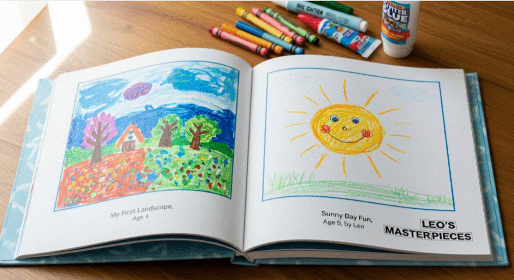 Photo Book A photo album of childrens art.