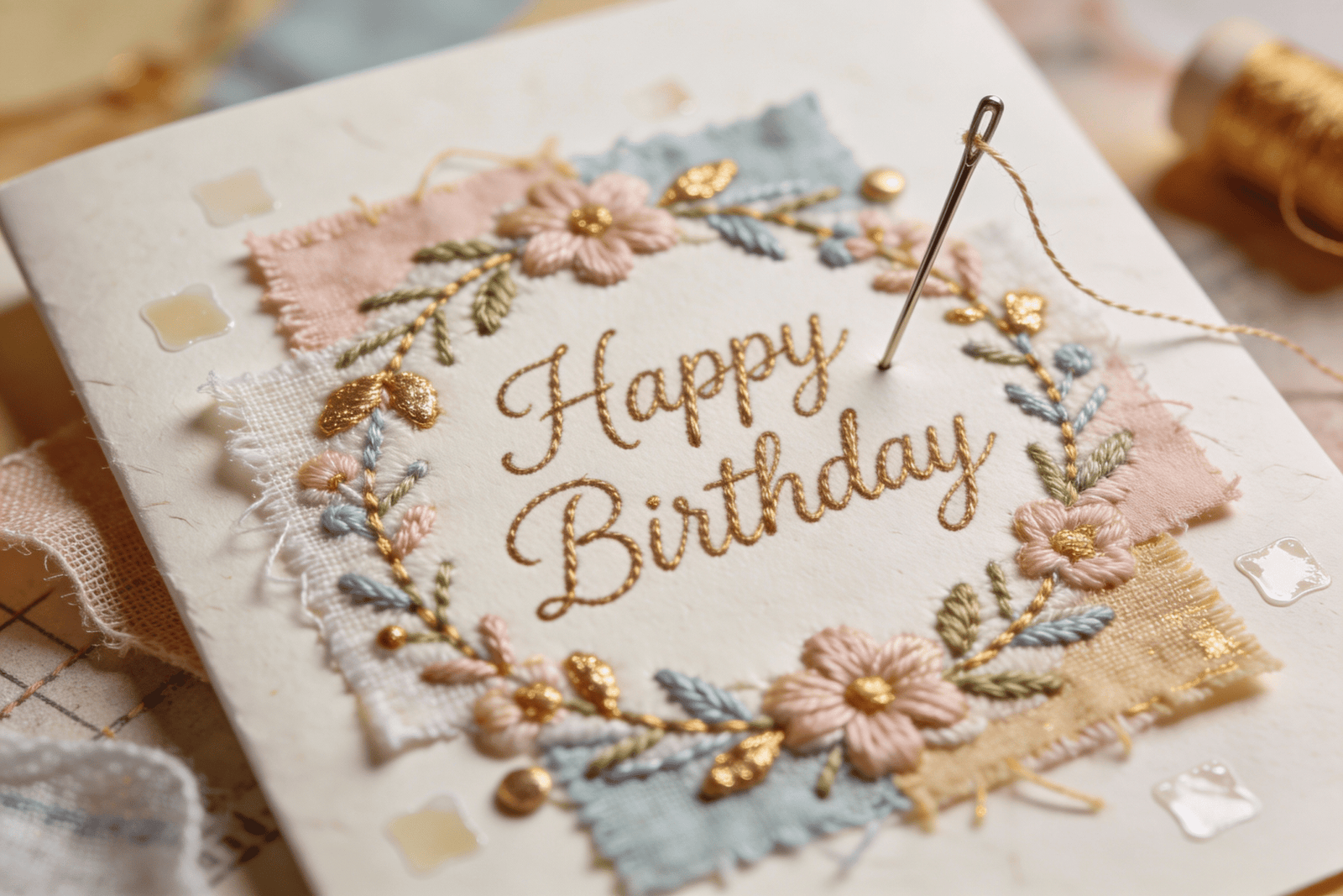 Sewing Birthday Card: How to Stitch Unique Fabric Greeting Cards