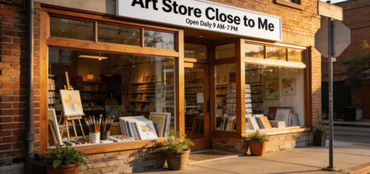 A cozy art store.