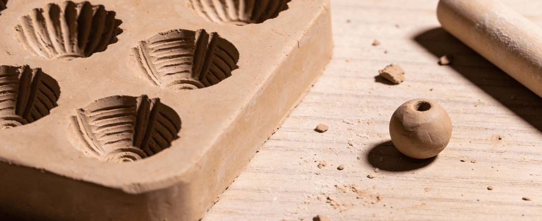 Clay Bead Mold Closeup A closeup image of a Clay Bead Mold.