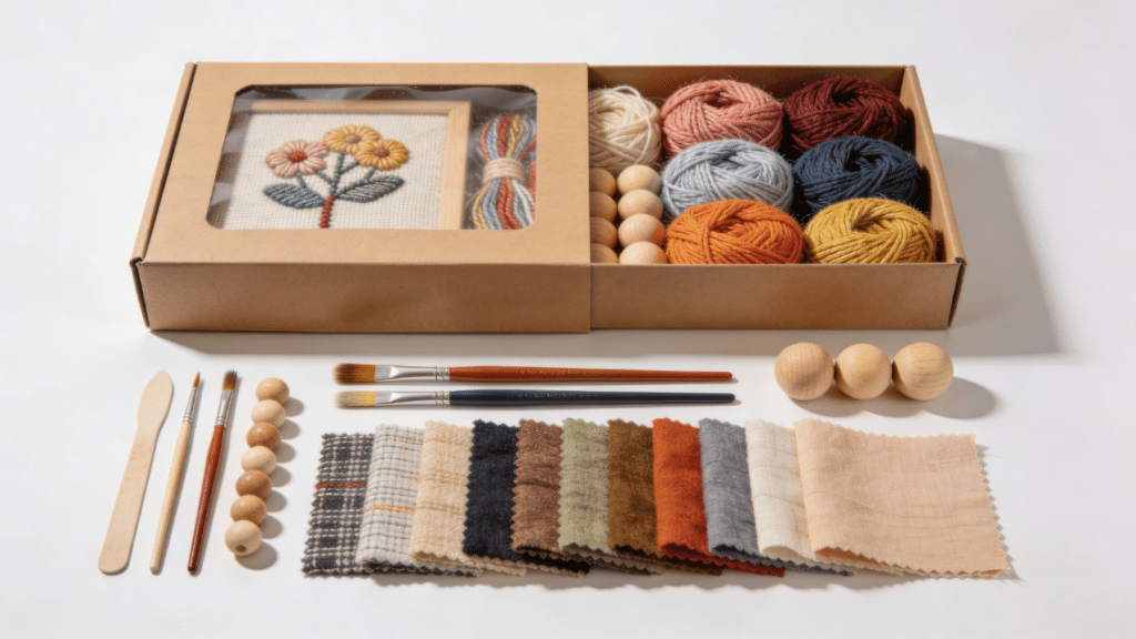 A closeup of a crafting kit.