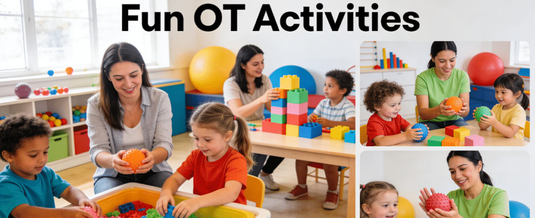Fun OT Activities Teachers playing with children in a classroom.