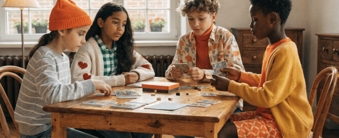 Children playing games.