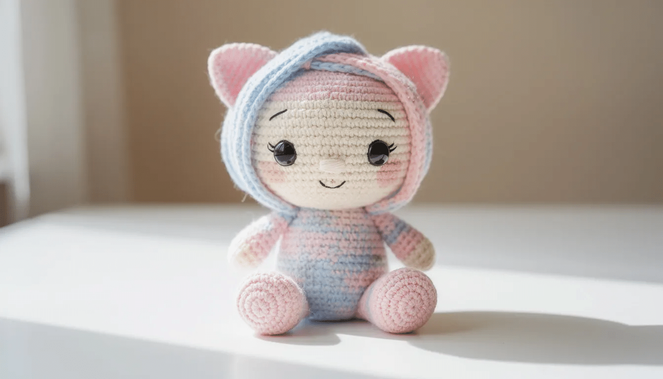 43548fb3-d160-4b92-84ba-fc877bd1a1c6 The image showcases a vibrant collection of amigurumi creations made from soft cotton yarn, featuring various characters and animals. Accompanying the amigurumi is a selection of crochet hooks, including popular options like Clover Amour hooks and Tulip Etimo hooks, highlighting their smooth grip and tapered head for making tight amigurumi stitches.