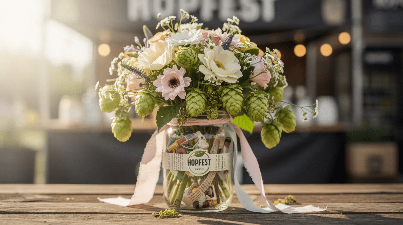 281795a9-e6bf-4f29-8bb1-93de7184eabe The image showcases a vibrant hopfest recycled spring bouquet made from colorful spring flowers arranged in repurposed egg cartons, adorned with a cheerful ribbon. This creative craft project emphasizes the joy of reusing materials to create unique gifts or decorations for the season.